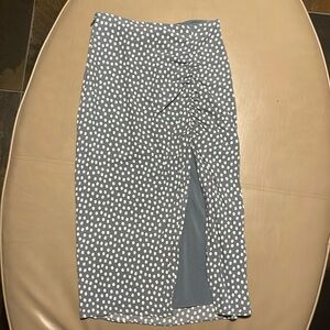 Abercrombie & Fitch Light Blue Polka Dot Maxi Skirt
